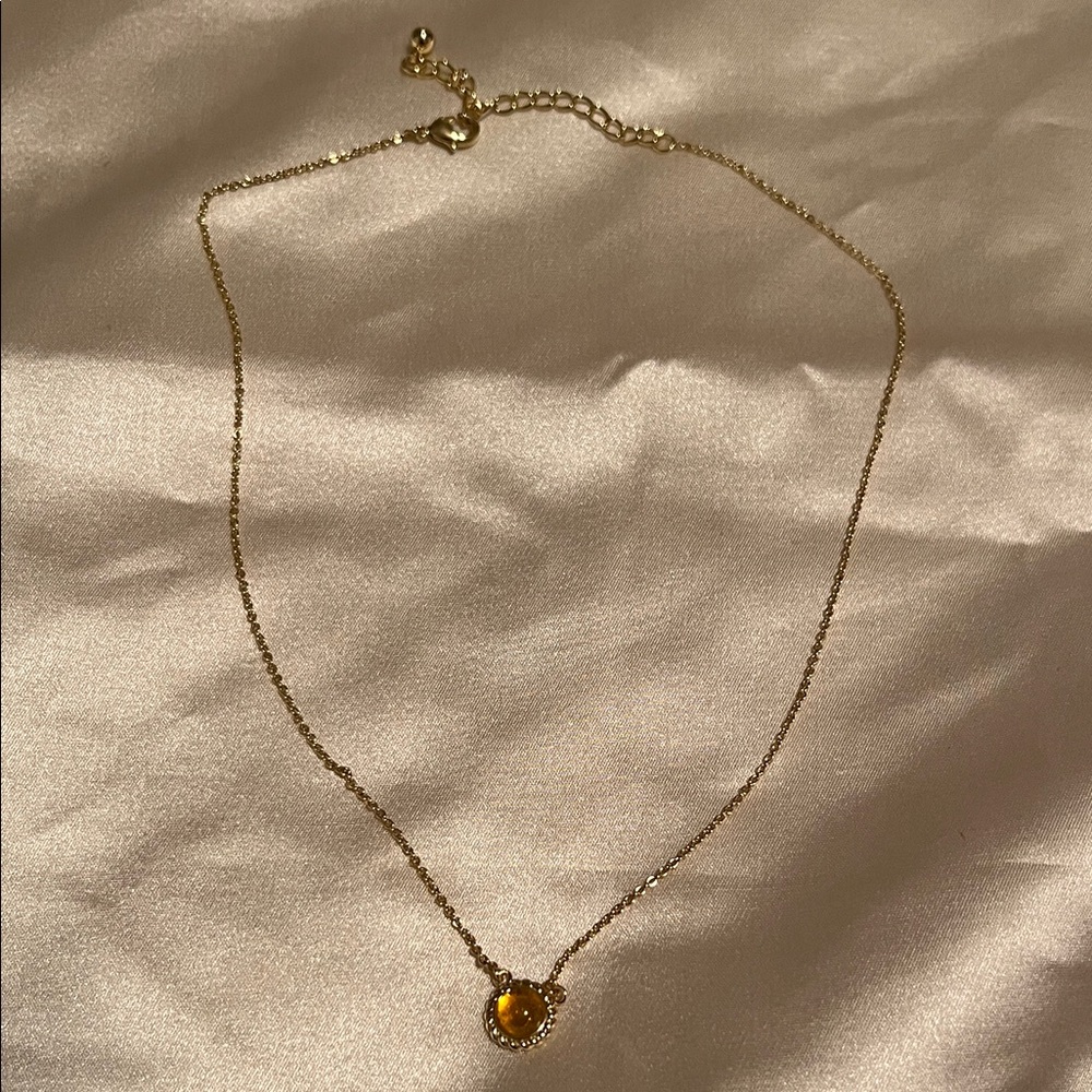 Uncommon James Gold Necklace with Amber-like Pendant